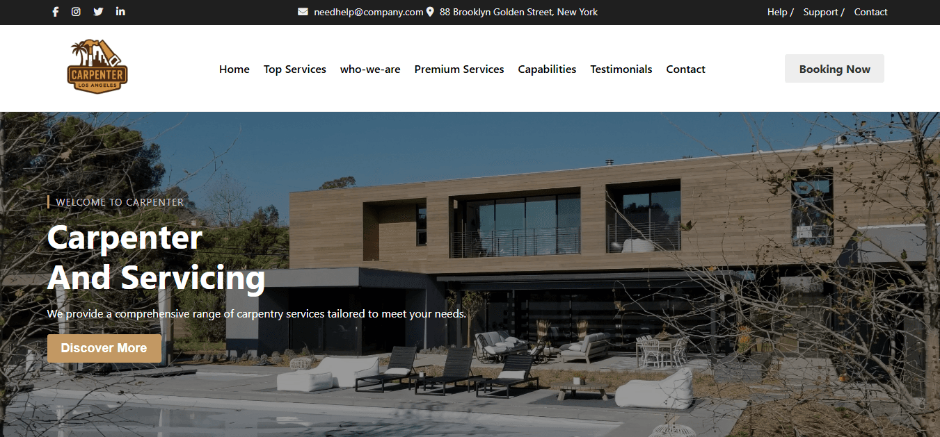 Carpentry & Construction Landing Page preview